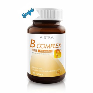 Vistra B complex plus minerals 30 เม็ด จำนวน 1 ขวด วิตามิน บี คอมเพล็กซ์ วิสทร้า