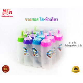 ขวดซอสกลางสีใส 1106 ก๊อฟ ขายยกชุด12ขวด ขวดซอส ขวดบีบ อุปกรณ์ทำขนม อุปกรณ์ในครัว ของใช้ในครัว