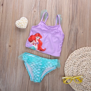 Mermaid Swimwear Kids Bikini  Baby Girls Children Purpel Sequined Swimsuit