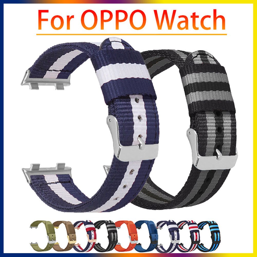 Nylon Watch Band For OPPO Watch 41mm 46mm Fabric Belt Watch Strap For OPPO Watch Bracelet Accessories 41mm 46mm Replacement
