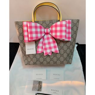 guccikidtote โบว์สก๊อตชมพู