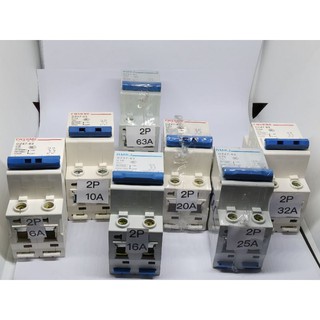 DZ47-63 -C Serise เบรคเกอร์ ลูกเซอร์กิตเบรคเกอร์ AC 2Pole แบบยึดราง (6A 10A 16A 20A 25A 32A 63A)