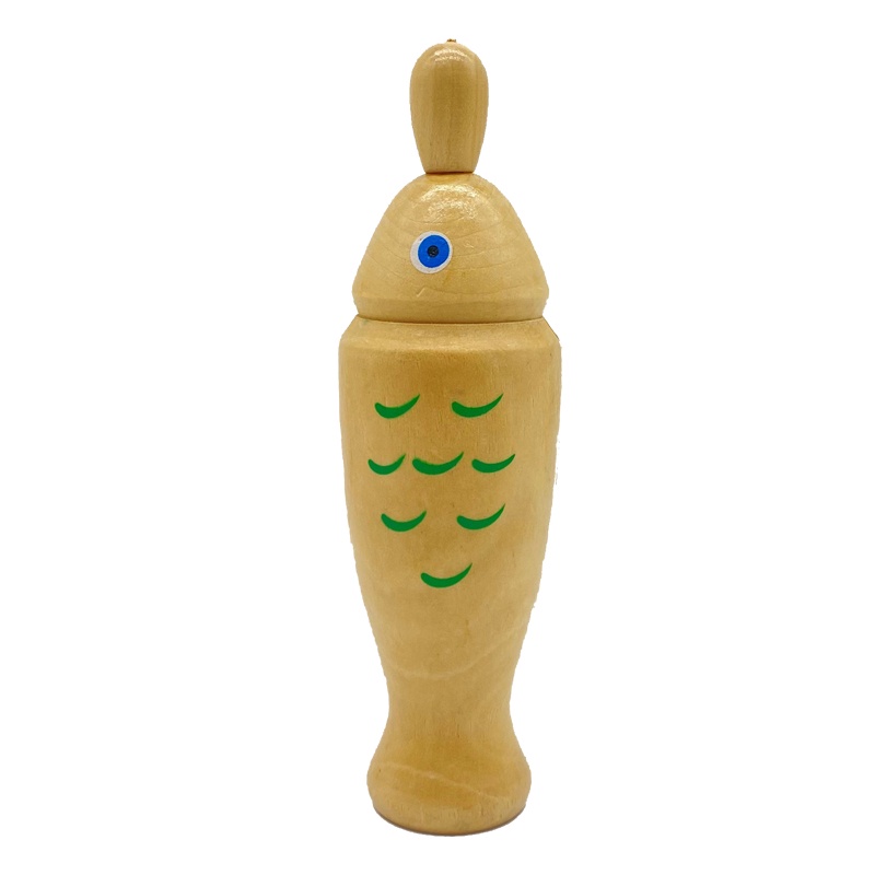 Treeyear เครื่องดนตรีไม้ รูปปลา Guiro เครื่องเคาะจังหวะไม้ พร้อมค้อน สําหรับเด็ก - รูปที่ 7