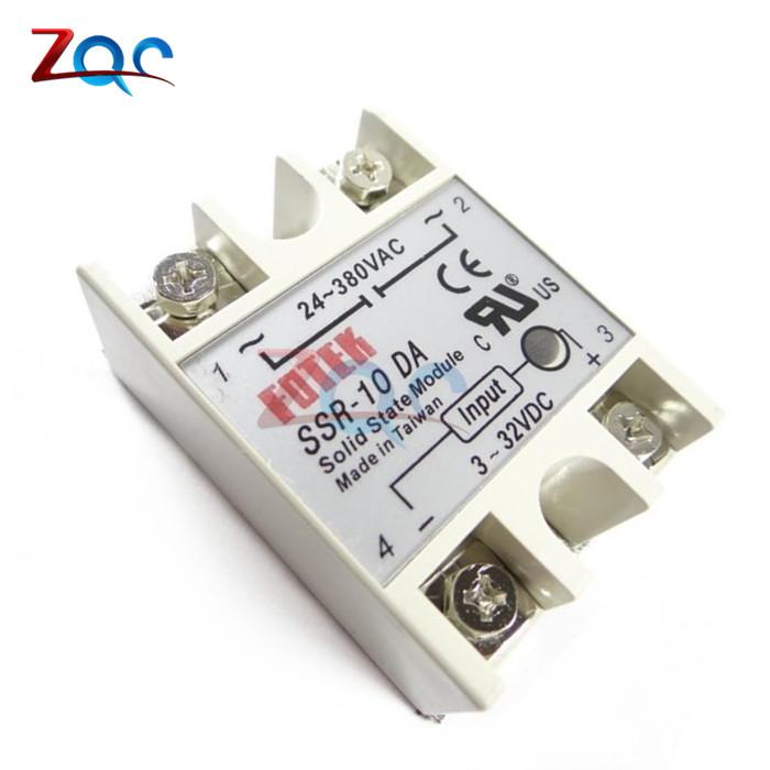 รีเลย์โซลิดสเตท SSR-10DA SSR-25DA SSR-40DA SSR-50DA 10A 25A 40A 50A 3-32V DC TO 24-380V AC SSR 10DA 25DA 40DA 50DA