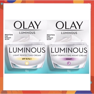 โอเลย์ Olay ลูมินัส (แพ็คคู่) ไลท์ เพอร์เฟคติ้ง SPF 15 PA++ 50 กรัม+ ไนท์ ครีม 50 กรัม