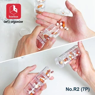 boxbox R2 7P (7 ตลับ) ตลับใส่ยาฝาเกลียว กล่องใส่ยาใส่วิตามิน ตลับใส่ยา ตลับฝาเกลียวหมุน 1404559