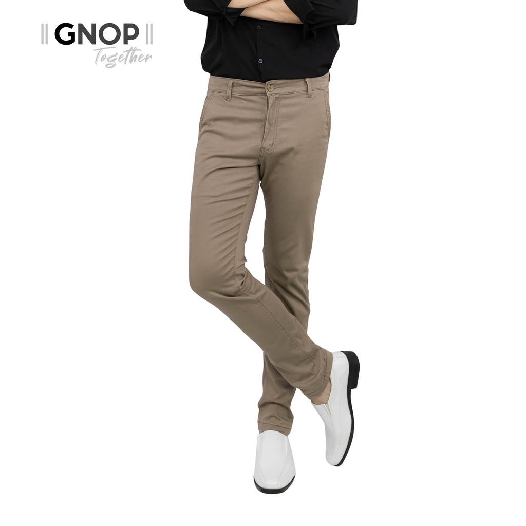 GNOP กางเกงชิโน่ ผ้ายืด ขากระบอกเล็ก กางเกงสแล็คชาย เข้ารูปใส่สบาย มี 4 สี G519
