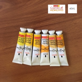 สีน้ำคุณภาพเกรด Artist  Watercolor แบรนด์ Camel ( Camlin ) จากประเทศอินเดีย ( โทนเหลือง )