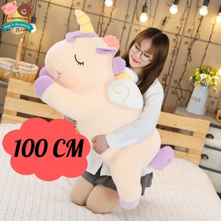 ตุ๊กตาหมอน 🦄ม้ายูนิคอร์น🦄 สีพาสเทล ขนาด 100cm. น่ารักนุ่มนิ่ม 🔥 ตัวใหญ่มาก 🔥