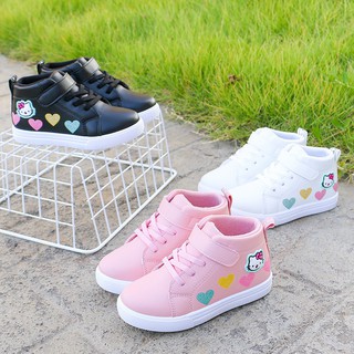 Grisea รองเท้าผ้าใบ ระบายอากาศ กันลื่น ลาย Hello Kitty Love สําหรับเด็ก
