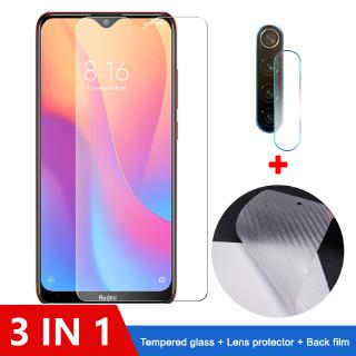 3-in-1 ฟิล์มกระจก Redmi Note 8 กระจกนิรภัย Xiomi Redmi Note 8A 7 6 8 7A Mi 9T 9 Pro ป้องกันหน้าจอ ฟิล์มกระจกกันเลนส์กล้อง &amp; ฟิล์มหลัง