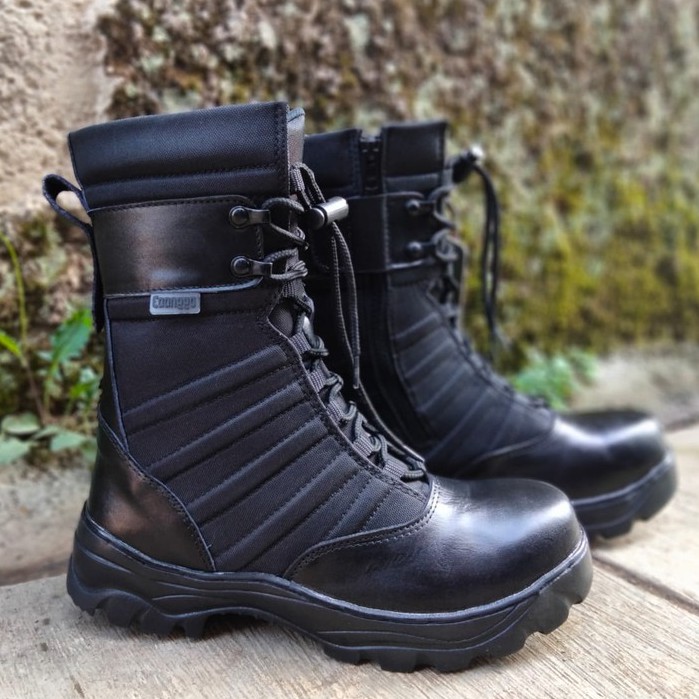 Pdl TITANS SAFETY รองเท้า 9INC หัวเหล็ก PDL NINJA TNI POLRI หนังแท้