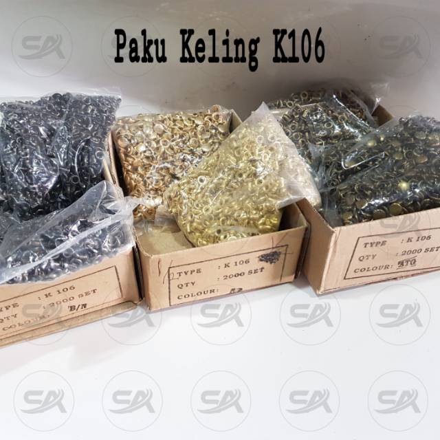 [กล่อง] K 106 F 8mm RIVETS (2,000 ชุด) FLAT RIVET RIVETS