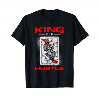 คอตต้อนคอกลมเสื้อยืดลําลอง แขนสั้น พิมพ์ลาย King of The Hustle เข้ากับทุกการแต่งกาย สําหรับผู้ชาย 587099S-5XL