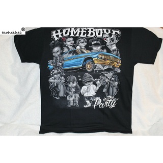 T-shirt  เสื้อยืด พิมพ์ลายรถยนต์ Homeboys Gang Party LOWRIDERS-5XL