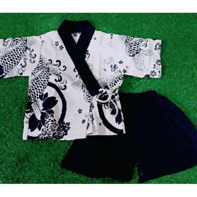 ชุดยูกาตะเด็ก เสื่อ+กางเกงขาสั้น ชุดอาเซียนประเทศญี่ปุ่น แฟนซี น้อง 8เดือน-6ปี พร้อมส่ง ยูกาตะปลาคาฟขาสั้น - รูปที่ 3