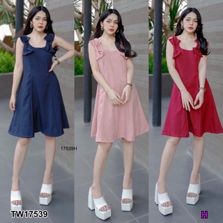 👗Pfashion [ส่งไว!!🚛] P17539 เดรสแขนกุดไหล่ติดโบว์ 2 ข้าง