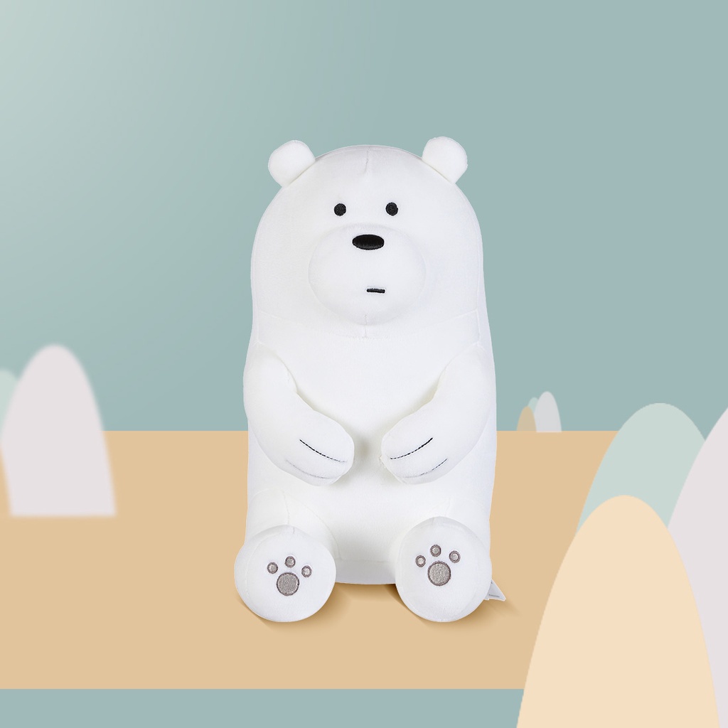 MINISO ตุ๊กตา ตุ๊กตาหมีWe Bare Bears (นั่ง)30 cm ตุ๊กตาของขวัญ