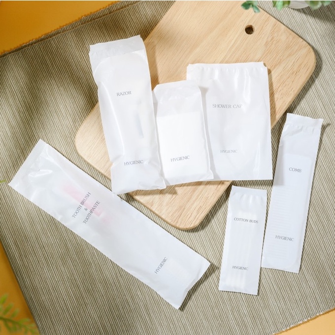 PRAKAIVANICH ชุดของใช้โรงแรม【แพ็คละ 100 เซ็ท】ซองแบบประหยัด (ซองไฮเดน) สำหรับโรงแรม ASQ กักตัว