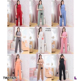 TW17425 Set#สาวอวบ 2ชิ้น เสื้อกล้ามคอบ