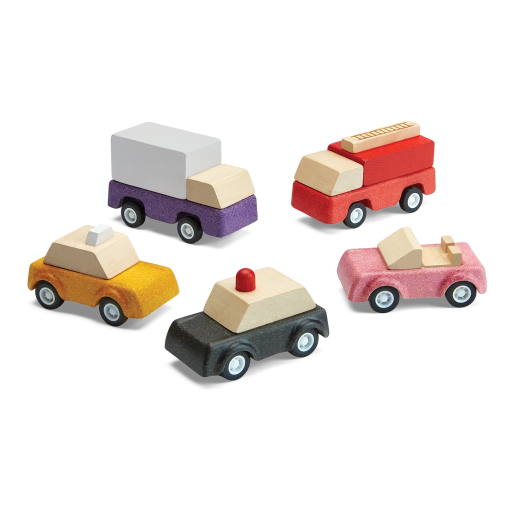 PlanToys ของเล่นไม้ 6299 Planworld Vehicle Set ยานพาหนะแปลนเวิลด์ เสริมพัฒนาการ สำหรับเด็กอายุ 3 ปี ขึ้นไป