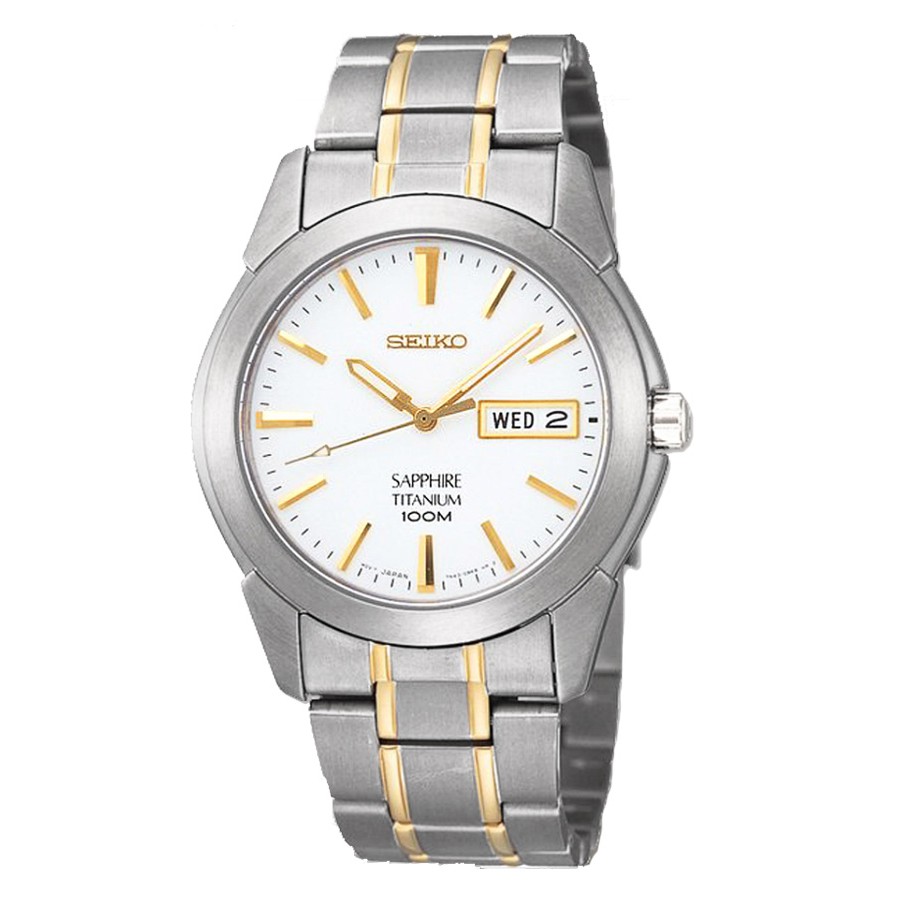 SEIKO นาฬิกาข้อมือผู้ชาย สายสแตนเลส รุ่น SGG733P1,SGG733P,SGG733P1  -  สีเงิน-สลับทอง