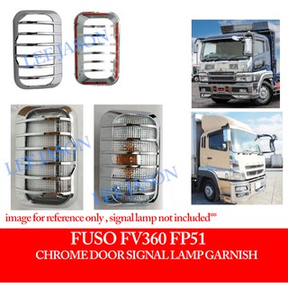 J107s06 FUSO FV360 FP51 ฝาครอบโครเมี่ยมโครเมี่ยม สุดยอดไฟสัญญาณประตู ฝาครอบโครเมี่ยม