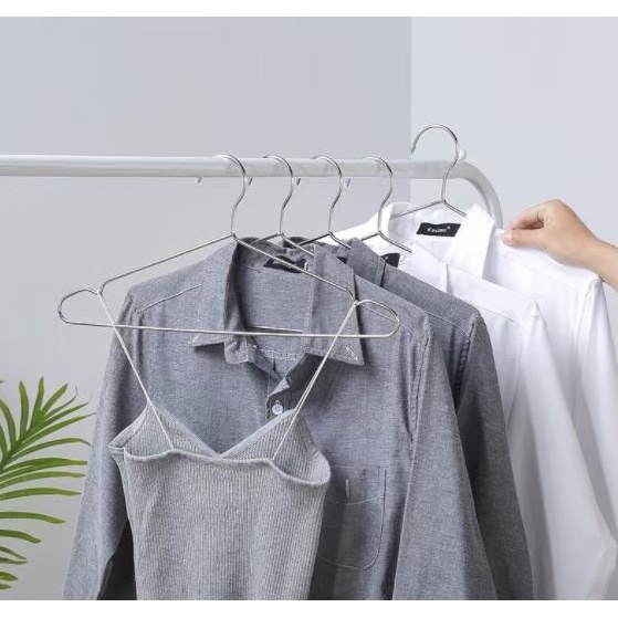 ไม้แขวนเสื้อสแตนเลส ยาว40/42/45cm(1แพ็ค 10ชิ้น) สแตนเลส แขวนเสื้อเด็ก แขวนผ้า แขวนกางเกง