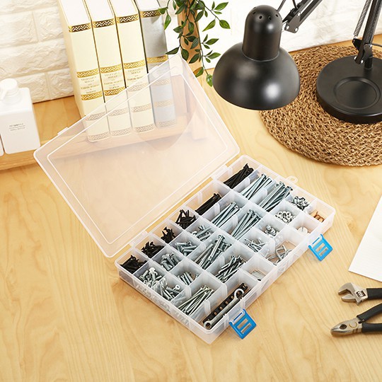 กล่องแบ่งช่อง พลาสติก TL-718 มี 40 ช่อง ฝาปิดล็อคแน่น แเหมาะสำหรับ ใส่น๊อต เครื่องสำอางค์ เครื่องประ