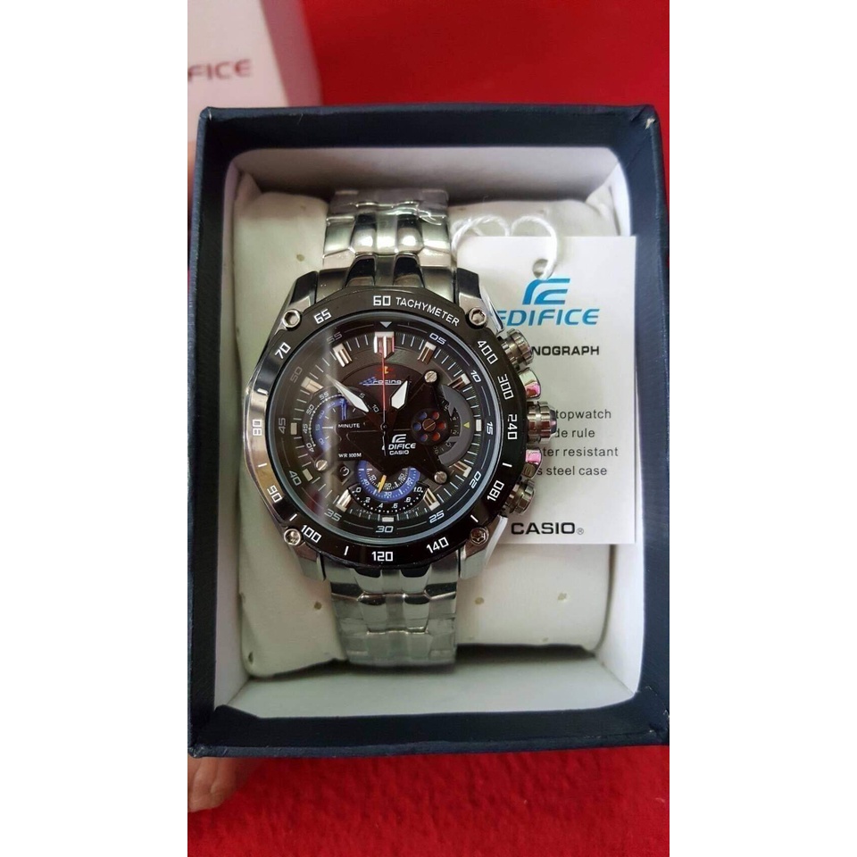 Casio Edifice รุ่น EFR-550 สินค้าขายดี นาฬิกาข้อมือผู้ชาย สายสแตนเลส ( รับประกัน 1 ปี )