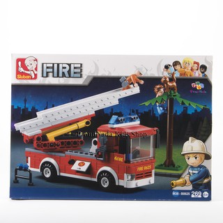 ProudNada Toys ของเล่นตัวต่อเลโก้รถกระเช้าดับเพลิง Sluban FIRE 269 PCS B0625