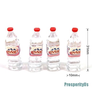 (Prosperityus) ขวดน้ํา ขนาดเล็ก 1:12 อุปกรณ์เสริม สําหรับบ้านตุ๊กตา 4 ชิ้น