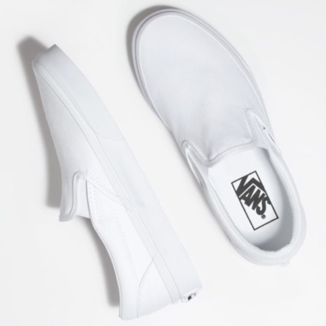 white slip on vans womens 7.5