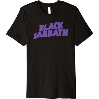 เสื้อยืดผ้าฝ้ายพิมพ์ลายแฟชั่น เสื้อยืด พิมพ์ลายโลโก้ Sabbath สีม่วง พรีเมี่ยม สีดํา