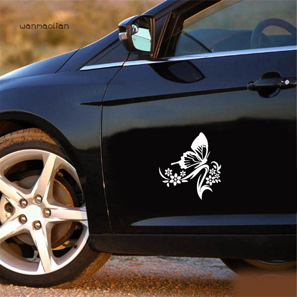 WM สติกเกอร์สะท้อนแสง ลายผีเสื้อและดอกไม้ สำหรับติดรถยนต์ - รูปที่ 3
