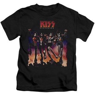 เสื้อยืด ผ้าฝ้าย 100% พิมพ์ลาย Kiss Hard Rock Metal Rock N Roll Music Destroyer Art Little ของขวัญกีฬา สําหรับผู้ชาย