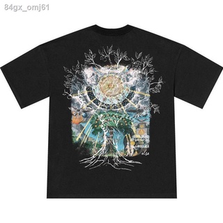 [S-5XL] ♕﹉♘ICONSLAB joint SSUR PLUS Garden of Eden ภาพวาดสีน้ำมันแขนสั้นเสื้อยืดผู้ชายและผู้หญิงคู่ผ้าฝ้ายครึ่งแขน11ยืด.