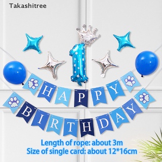 Takashitree แบนเนอร์หมวกสุนัขสุขสันต์วันเกิด ประดับโบว์ สําหรับตกแต่งงานเลี้ยงวันเกิด