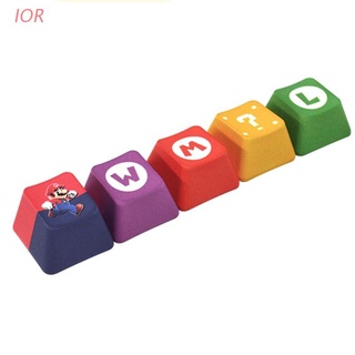 Ior ชุดปุ่มกดคีย์บอร์ด Oem Pbt 5 คีย์ Cmyk Mario สีย้อม สําหรับคีย์บอร์ด Mechanical