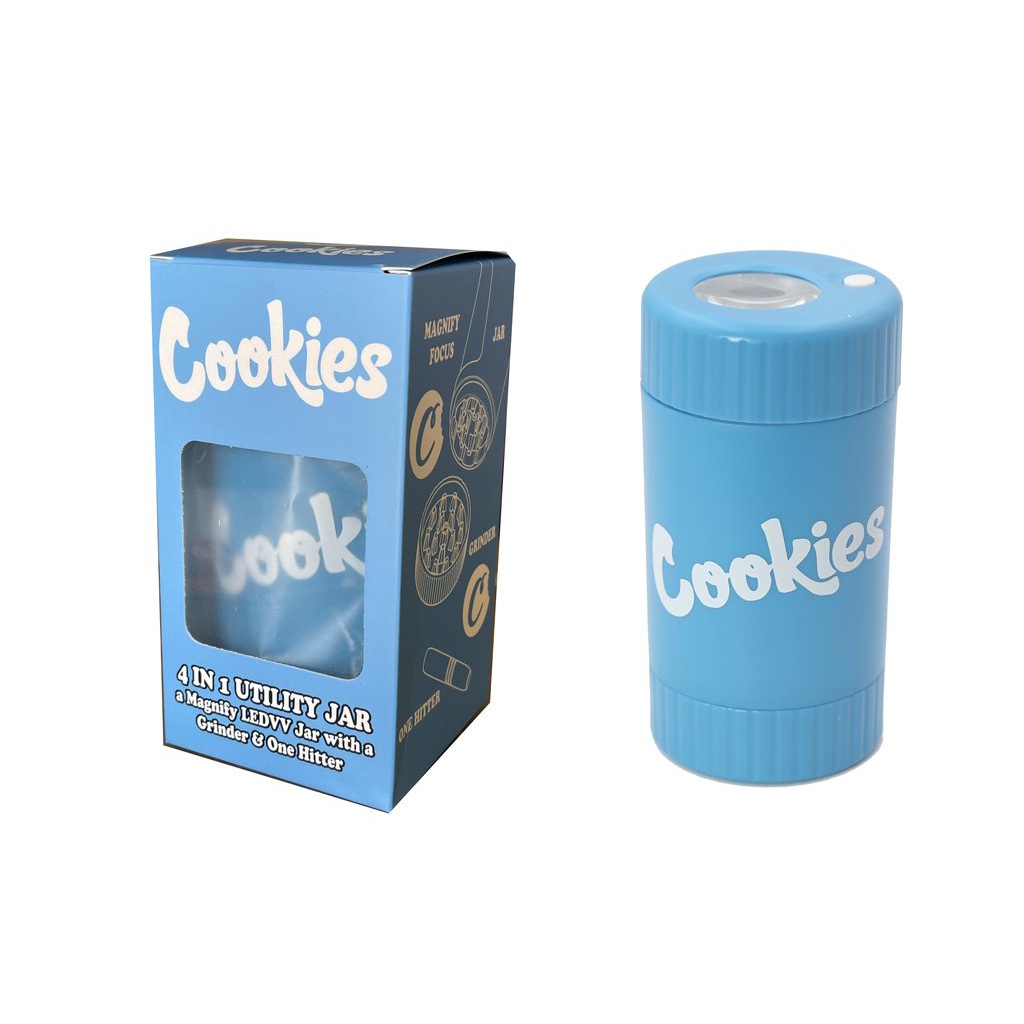 Cookies Led Magnifying Jars Mag Jar With Herb Grinder And One Hitter