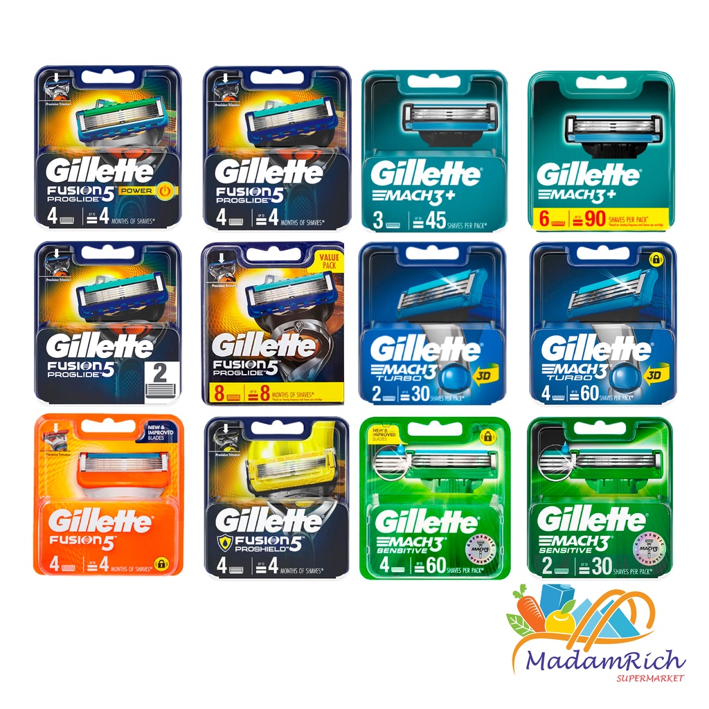 (ของแท้💯)🪒Gillette Fusion/Gillette Mach3/Gillette SkinGuard ยิลเลตต์ ฟิวชั่น/ยิลเลตต์ มัททรี ใบมีดโก