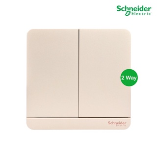 Schneider Electric สวิตช์ไฟสองทาง 2 ช่อง, 2 Way Switch 16AX, 250V, 8.6x8.6x1 cm. รุ่น AvatarOn E - E8332L2_WG_G5