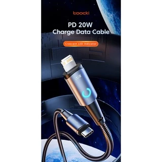 Toocki PD 20W USB C สายเคเบิล 2.4A ชาร์จเร็ว Type C ถึง 1OS Pad ที่ชาร์จ C-L สายเคเบิลข้อมูล สายไฟ