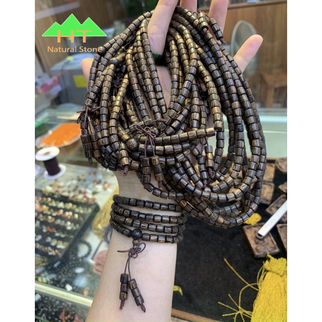 สายไม้กฤษณาไม้ไผ่ 108 เม็ด x 5.5 มม