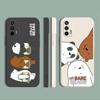 เคสซิลิโคนนิ่ม ขอบตรง ลายหมี สําหรับ OPPO A16 A94 A53 A15 A15S A12 A7 A5S A52 A72 A92 A74 A54