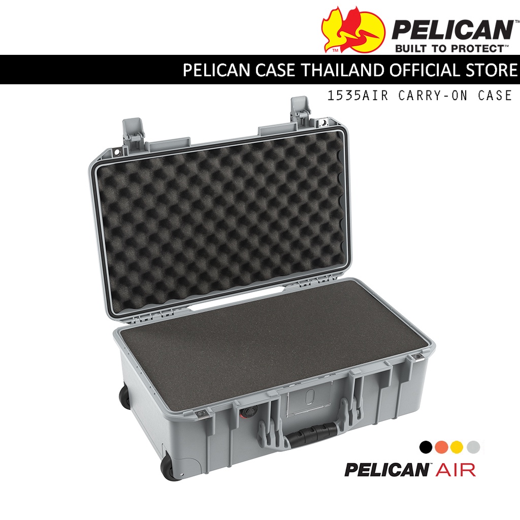 Pelican 1535 Air Carry on Case with Foam - Silver - กระเป๋าล้อลากกันน้ำกันกระเเทก