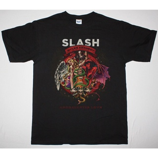 เสื้อยืดผ้าฝ้ายพิมพ์ลายขายดี สไตล์ใหม่ Slash Feat Myles Kennedy และ Conspirators Apocalyptic Love เสื้อยืดสีดำ2022คุณภาพ