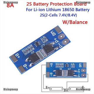 แผ่นบอร์ดโมดูล ป้องกันชาร์จลิเธียม 2s 8a 7.4 v w balance 18650