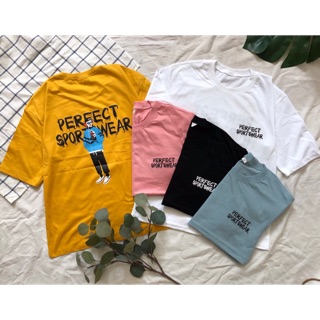 เสื้อยืดโอเวอรไซส์ ลายการ์ตูน