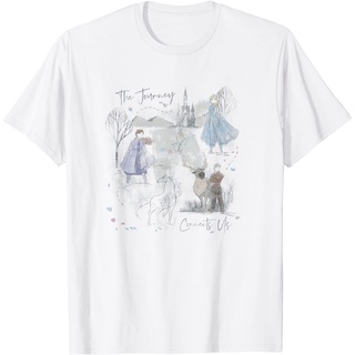 เสื้อยืดแขนสั้นลําลอง ผ้าฝ้าย พิมพ์ลาย Disney Frozen 2 Sketched สีน้ํา แฟชั่นสําหรับผู้ชาย